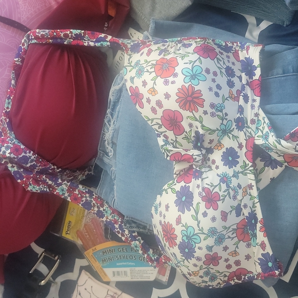 Floral bathing suit top